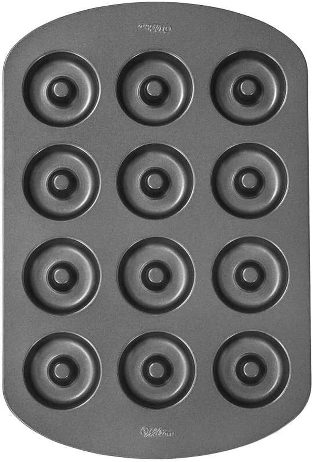 Wilton Donut-Backform Mit 12 Mulden Donutform, Hochwertige Donut Backform Mit Antihaftbeschichtung Für 12 Mini-Donuts, Spülmaschinenfest Formen und Tabletts zum Backen Naty Shop