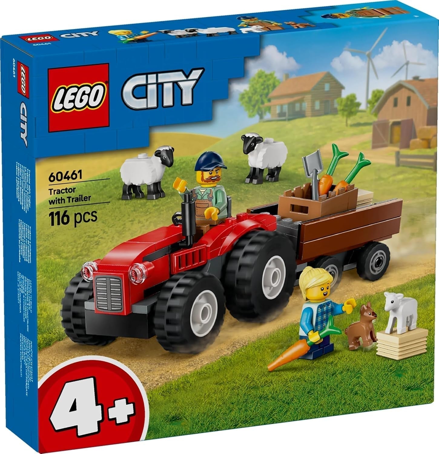 Tractor LEGO City cu remorcă - Jucărie de fermă cu tractor și figuri de animale - seturi de joacă Montessori pentru băieți și fete de la 4 ani - cadou cu 2 minifigurine 60461 Seturi de constructie Besuche den LEGO-Store