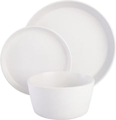 Set de veselă Sofia Coupe, serviciu pentru 4 persoane (12 piese), alb cu pete