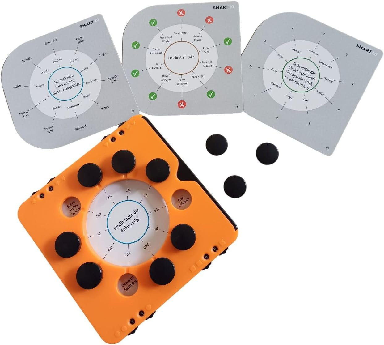 Piatnik 7167 - Smart 10 | Das revolutionäre Besserwisser-Brettspiel | Für Quiz-Enthusiasten | Wer ist der König der Quizze? | Ab 12 Jahren | Wissensfragen von A bis Z | Für zu Hause und unterwegs