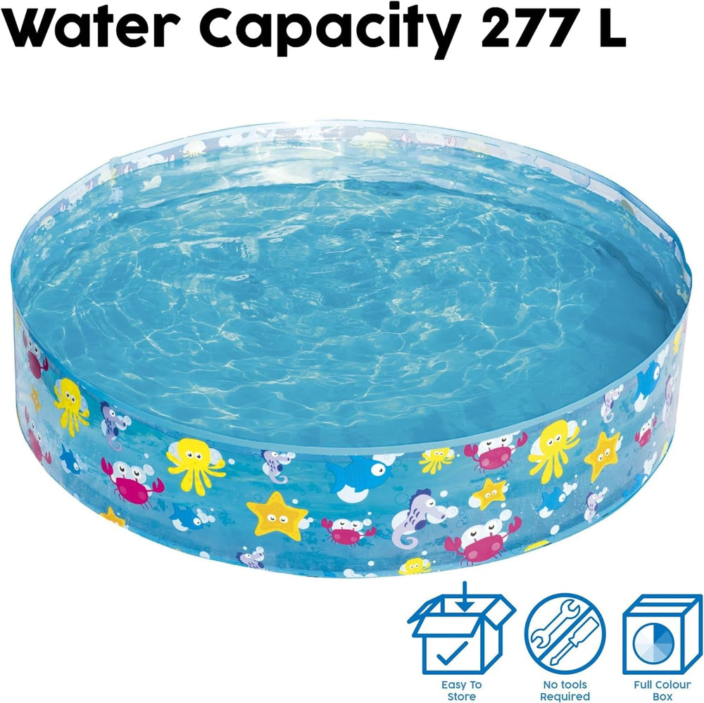 Piscină pentru copii Bestway FillN Fun, Sparking Sea, 122 x 25 cm, BW55028, Multicoloră, 122 x 122 x 25 cm