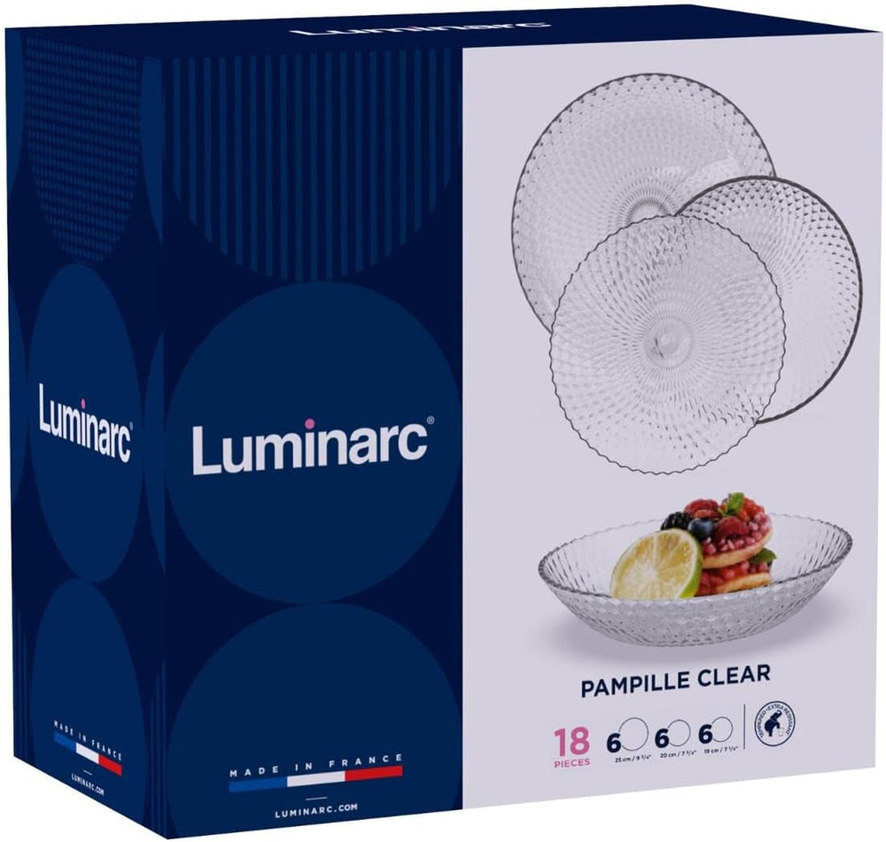 Pampille Set aus transparentem Glasgeschirr, 18-teilig – 6 Personen, transparent Geschirrsets Naty Shop