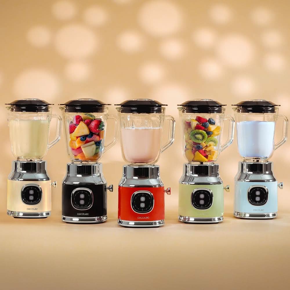 Cecotec Standmixer Retro Retrotwist Grün. 800W Maximale Leistung, Pulse-Funktion, 4-Klingen-Messer Mit Schwarzer Titanbeschichtung Und 1L Krug, Vintage-Design in Grün Kitchen Naty Shop