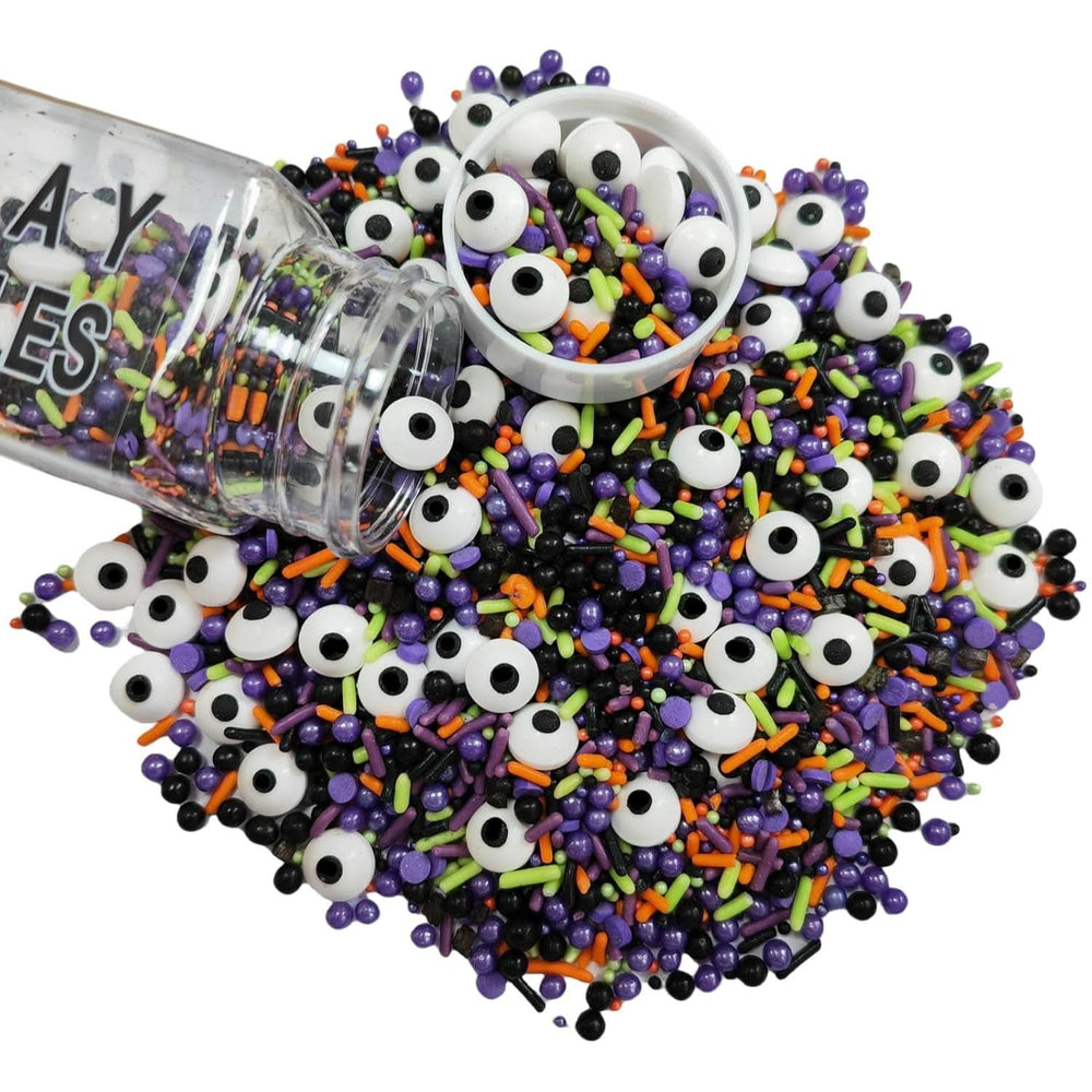 Essbare Dekorationen, Süßigkeiten und Streusel für Halloween, 100 Gramm Streusel Naty Shop Halloween, Lila