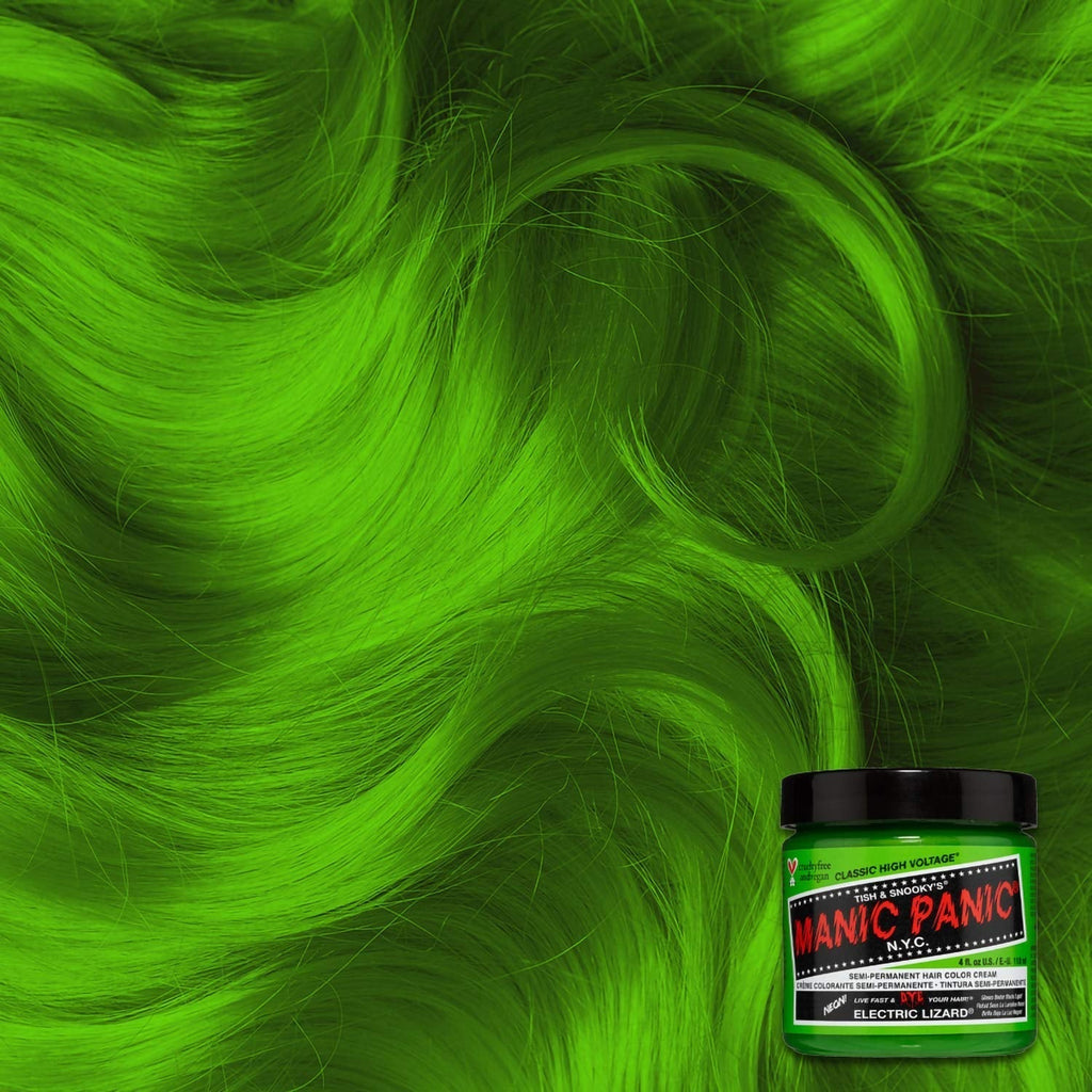 Manic Panic Electric Lizard Classic Cream, vegan, fără cruzime, vopsea de păr verde semipermanentă 118ml Vopsea pentru par Naty Shop