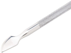 Împingător de cuticule și curățător de unghii, instrument profesional pentru manichiură/pedichiură, cu capete duble, oțel inoxidabil, perfect pentru cuticulele crescute excesiv, curăță sub/în jurul unghiei, îndepărtează oja