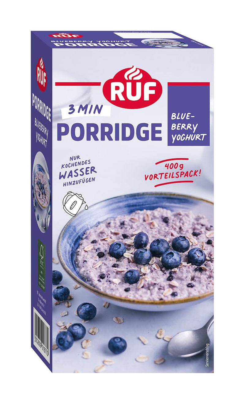 Terci de ovăz RUF cu mere și scorțișoară, cu fulgi de ovăz integral, aromă delicată de scorțișoară și bucăți de mere uscate, pentru gustări, pachet vrac, 1 x 400g