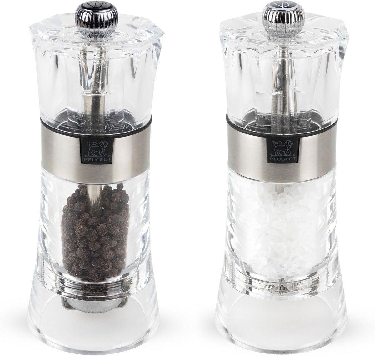 OSLO Duo acrilic/oțel inoxidabil 14 cm Rasnite si Feliatoare Naty Shop Set râșniță pentru piper și sare