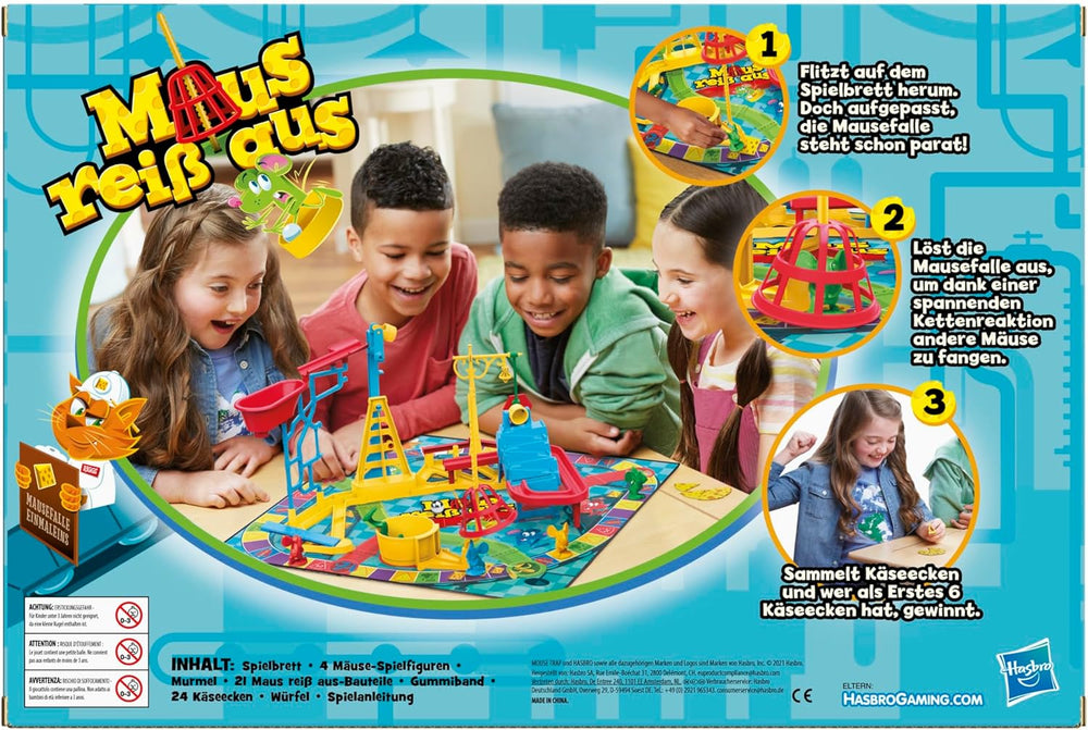 Mouse Run Away, ein Familienspiel für 2 bis 4 Spieler, ein klassisches Multiplayer-Brettspiel mit einfachem Aufbau für Kinder ab 6 Jahren, ein Familienbrettspiel