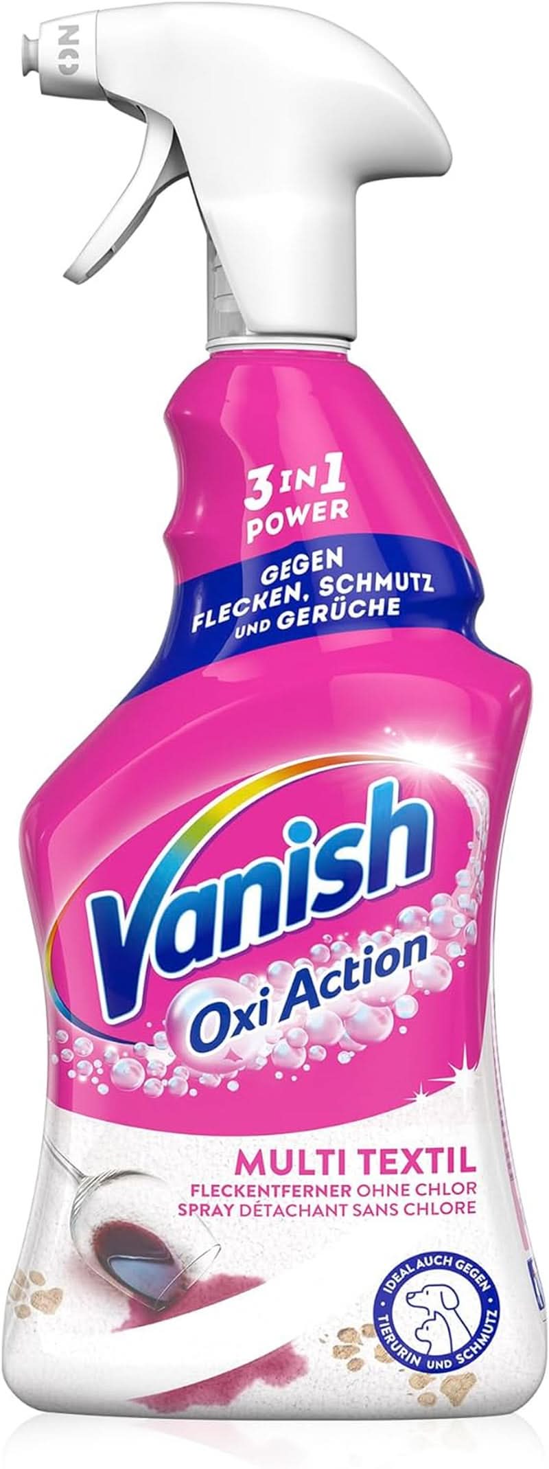 Vanish Oxi Action Multi – Textil-Fleckenentferner-Spray – 660 ml – Textilwaschmittel für Teppiche und Polster – gegen Schmutz und Uringeruch Naty Shop