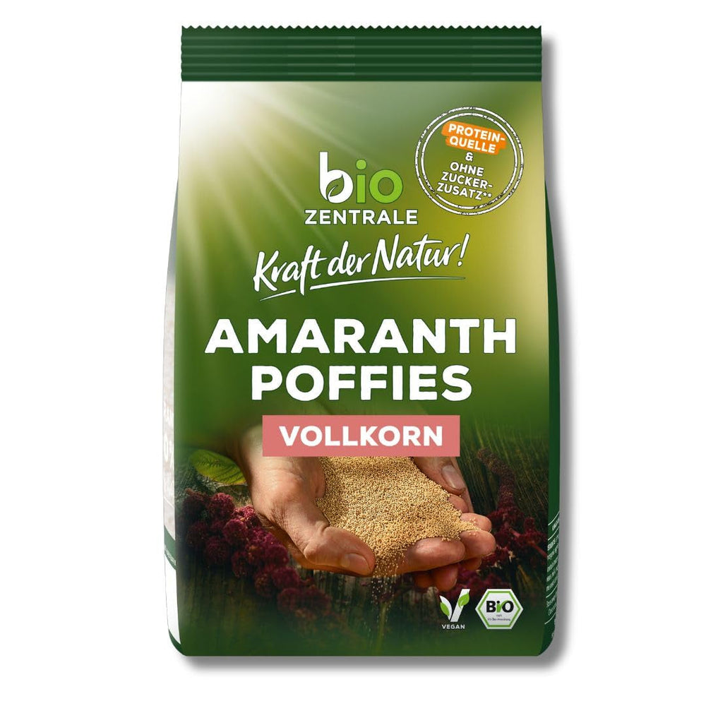Pufuri cu amarant biozentrale | 125 g | vegan | boabe mici de amarant expandate | sursă de proteine | pentru muesli, iaurt și boluri colorate pentru micul dejun
