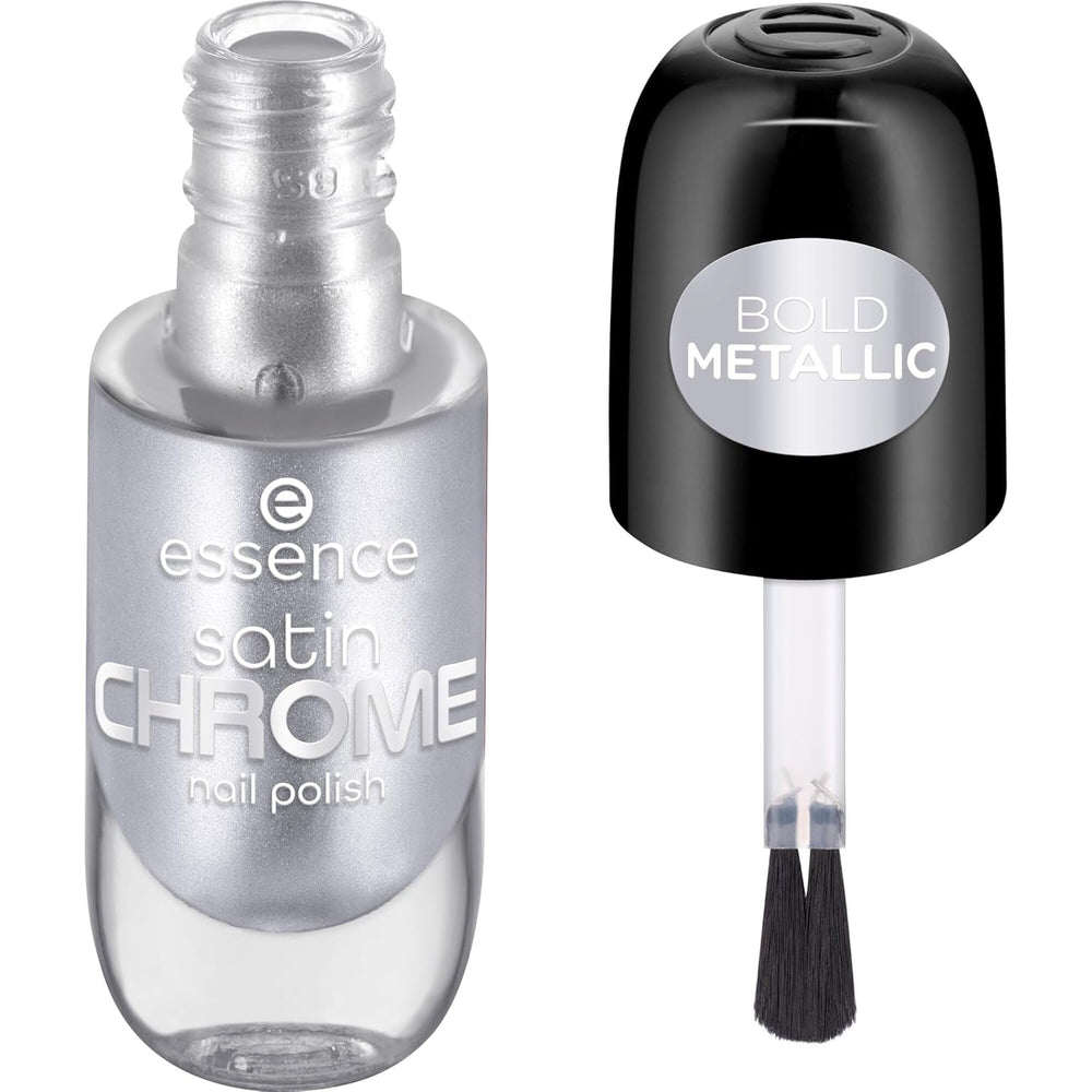 Oja Essence Satin CHROME, nr. 02, roz, acoperire completă, rezultate expres, pigmentată intens, metalică, vegană, fără particule de microplastic, fără parfum, fără parabeni, 1 pachet (8ml)