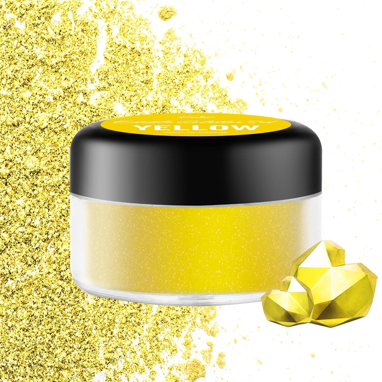 Glitter comestibil, 10 grame, diverse culori Glitter Naty Shop Galben