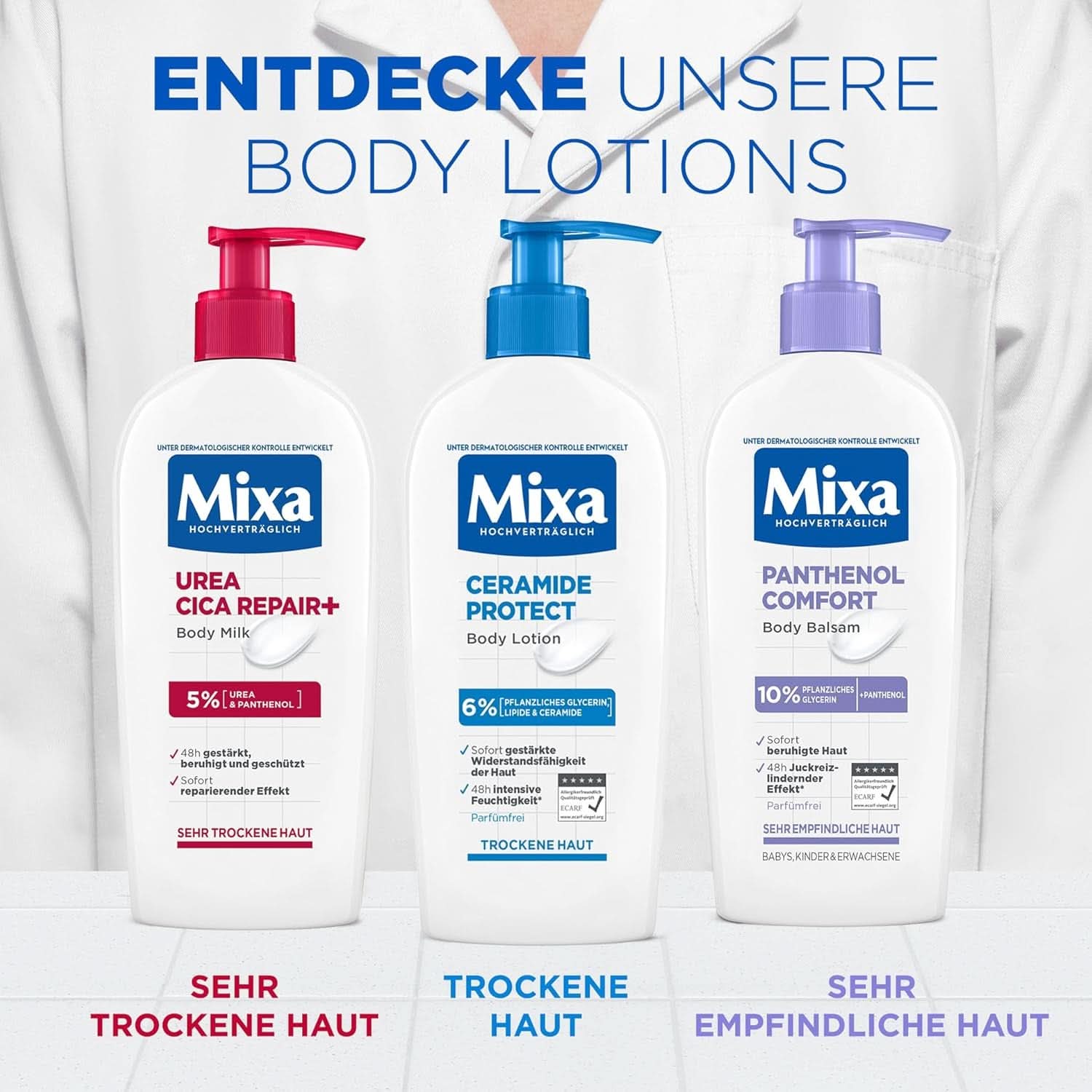 Mixa Panthenol-Körperlotion, Balsam zur Linderung von Juckreiz und beruhigend, 250 ml Kosmetik und Schönheit Naty Shop