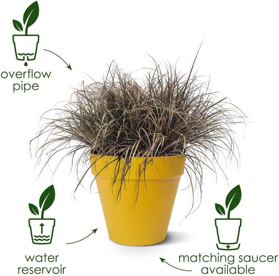 elho Loft Urban Round 30 - Ghiveci de flori pentru exterior - Plastic 100% reciclat - Ø 28,5 x H 26,0 cm - Roșu/Roșu teatru