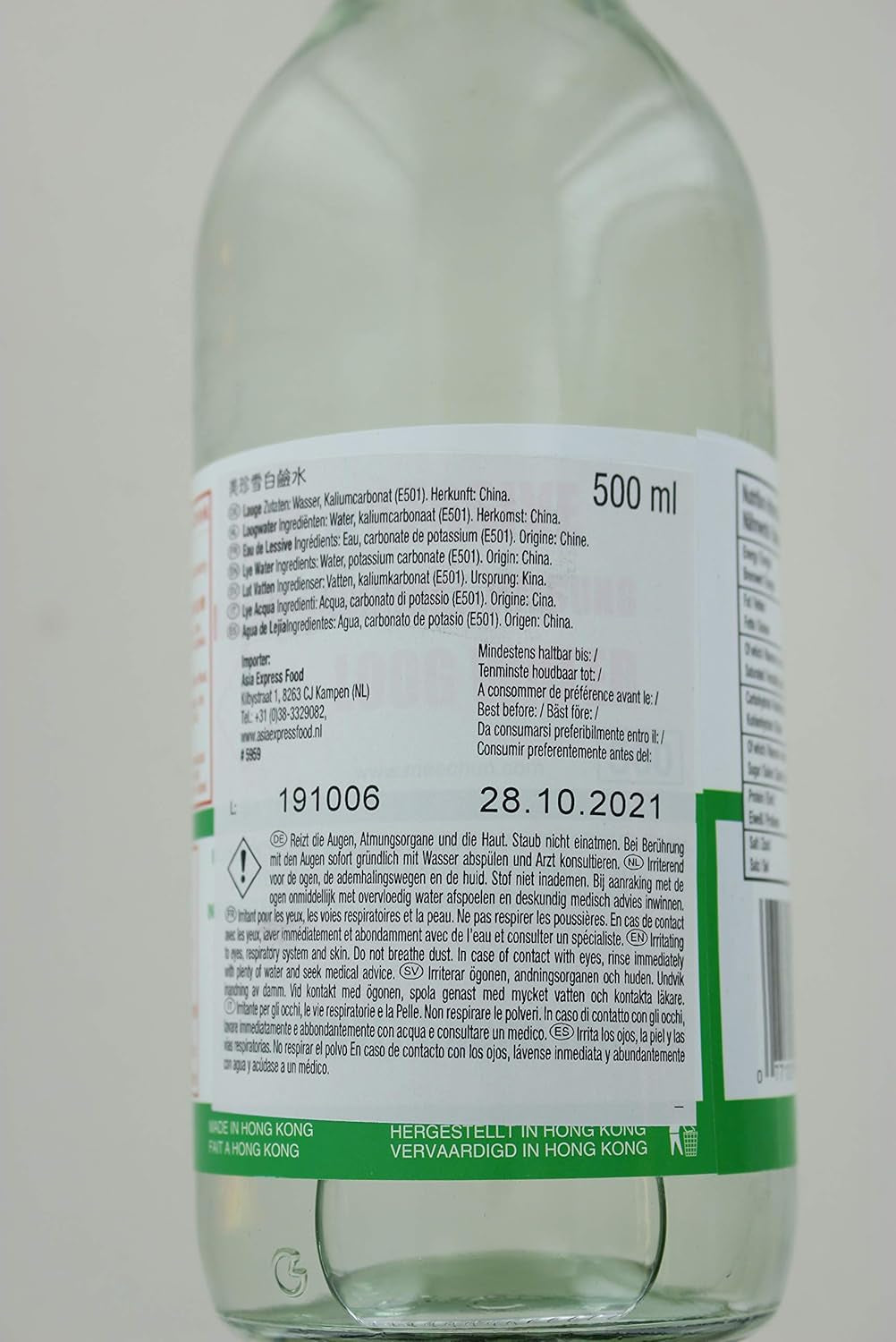 - Kaliumcarbonatlösung (1 x 500 ml)