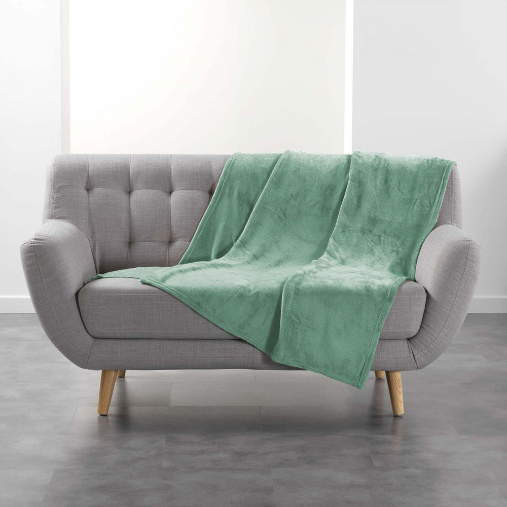 Douceur D'Intérieur, flanel pătură, 125 X 150 Cm, salvie, flanel Plapumi si pilote Naty Shop