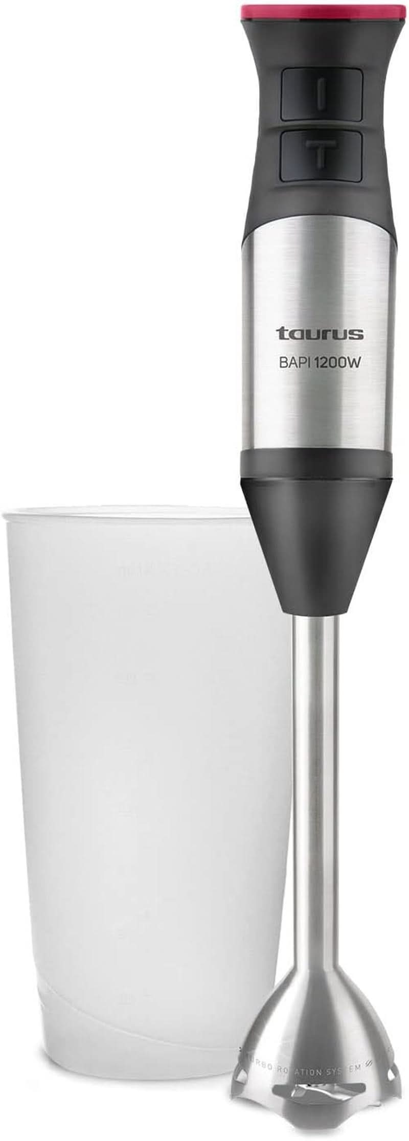 Taurus Standmixer 1000W | 20 Geschwindigkeitsstufen | Turbofunktion | 4 Edelstahlklingen | Ergonomisches Soft-Touch-Design | Spritzschutz | Zubehör | Edelstahl | Elektrisch |Kunststoff, Silber/Schwarz Mutter und Kind Naty Shop 1200W | 1 Zubehör