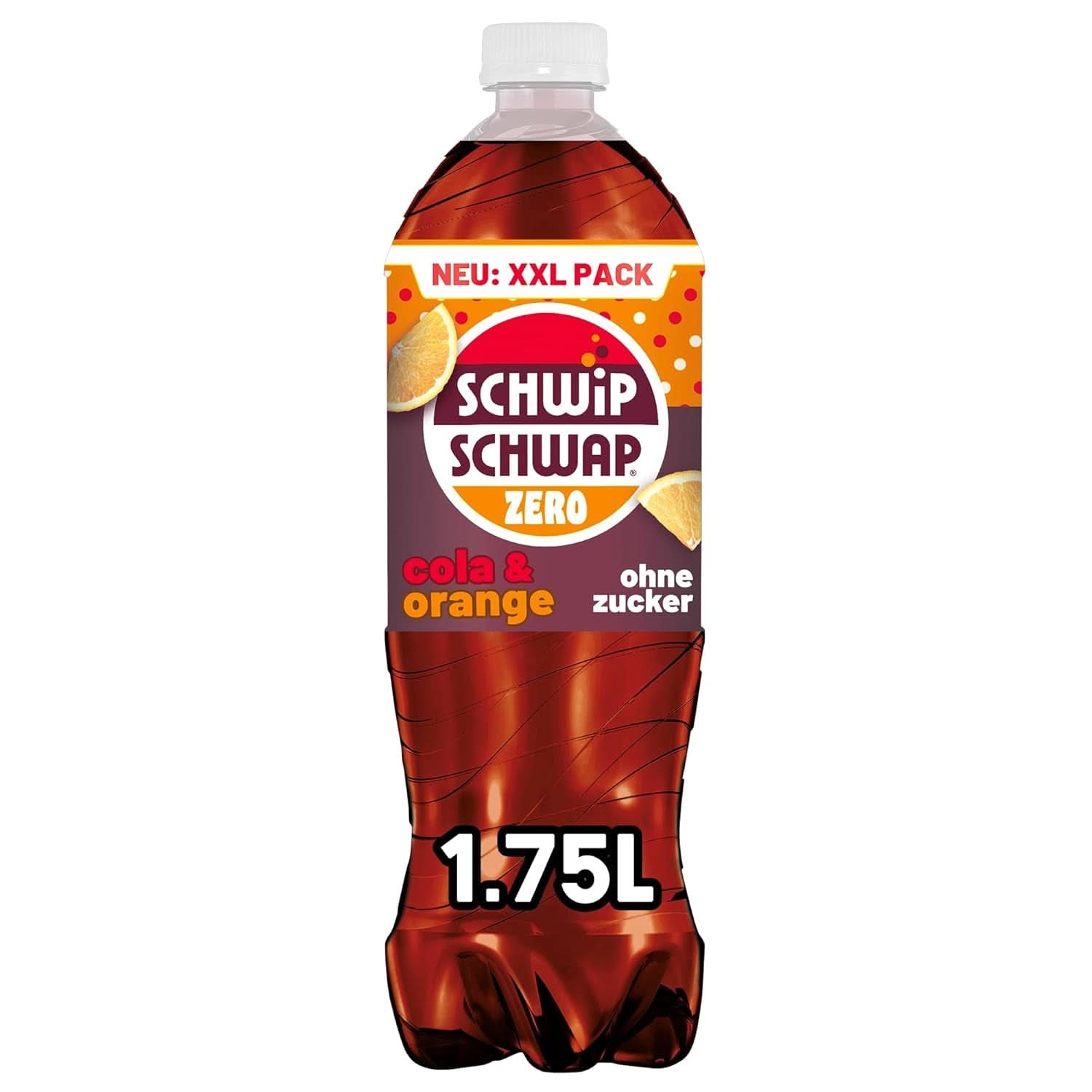 SCHWIPSCHWAP ZERO - XXL PACK - Koffeinhaltiges Cola-Erfrischungsgetränk mit Orangen, Set 6 x 1,75 Liter Naty Shop