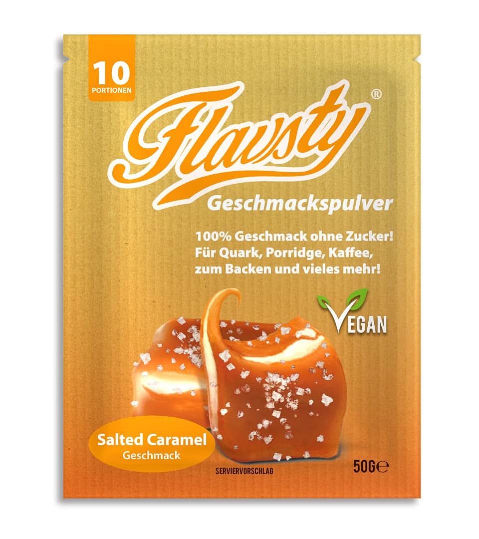 Flavsty® Flavour Powder Marzipan, 50-Gramm-Beutel (10 Portionen) Flavours Naty Shop Salted Caramel