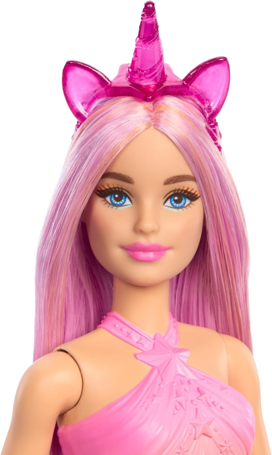 Păpuși Barbie Unicorn cu păr fantezie colorat, ținute cu gradient de culoare și accesorii fantezie în jurul temei unicorn, HRR13 Papusi Naty Shop