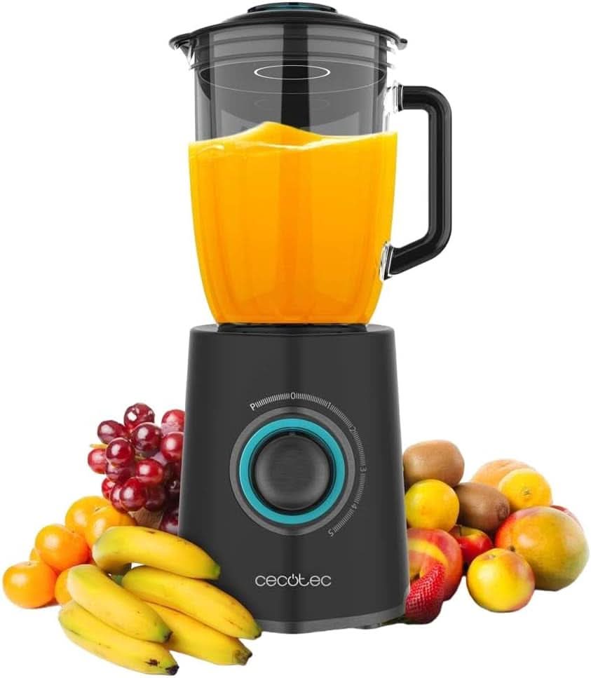 Cecotec Standmixer Power Black Titanium 2200MAX Smooth, 2200 W Maximale Leistung, 6 Klingen Aus Edelstahl, Ice-Crush-Funktion, Turbo- Und Smoothie-Funktion, Autoclean-Funktion Kitchen Naty Shop Schwarz 2300 W | 1,5 l