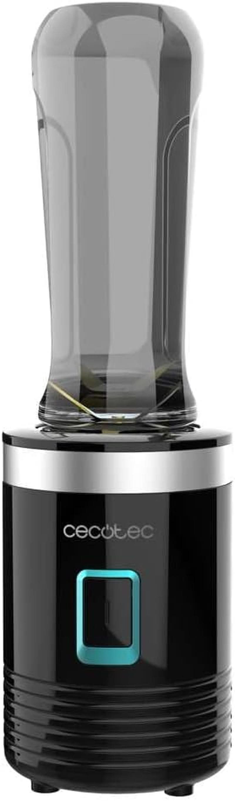 Cecotec Tragbarer Einzelstandmixer Power Titanium 300 Easygo. 350W, Zerkleinert Eis, 4 Klingen Mit Schwarzer Titanbeschichtung, Inklusive 2 Kühlröhren, 2 Tragbaren Bechern Und 2 Deckeln Mother and Child Naty Shop