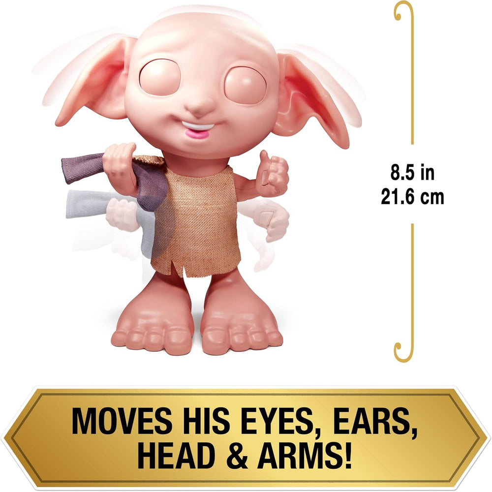 Spin Master 6067280 Wizarding World Harry Potter, interaktive Magical Dobby Elfenpuppe mit Socke, über 30 Geräusche und Sätze, 21,6cm, Spielzeug für Kinder, Black