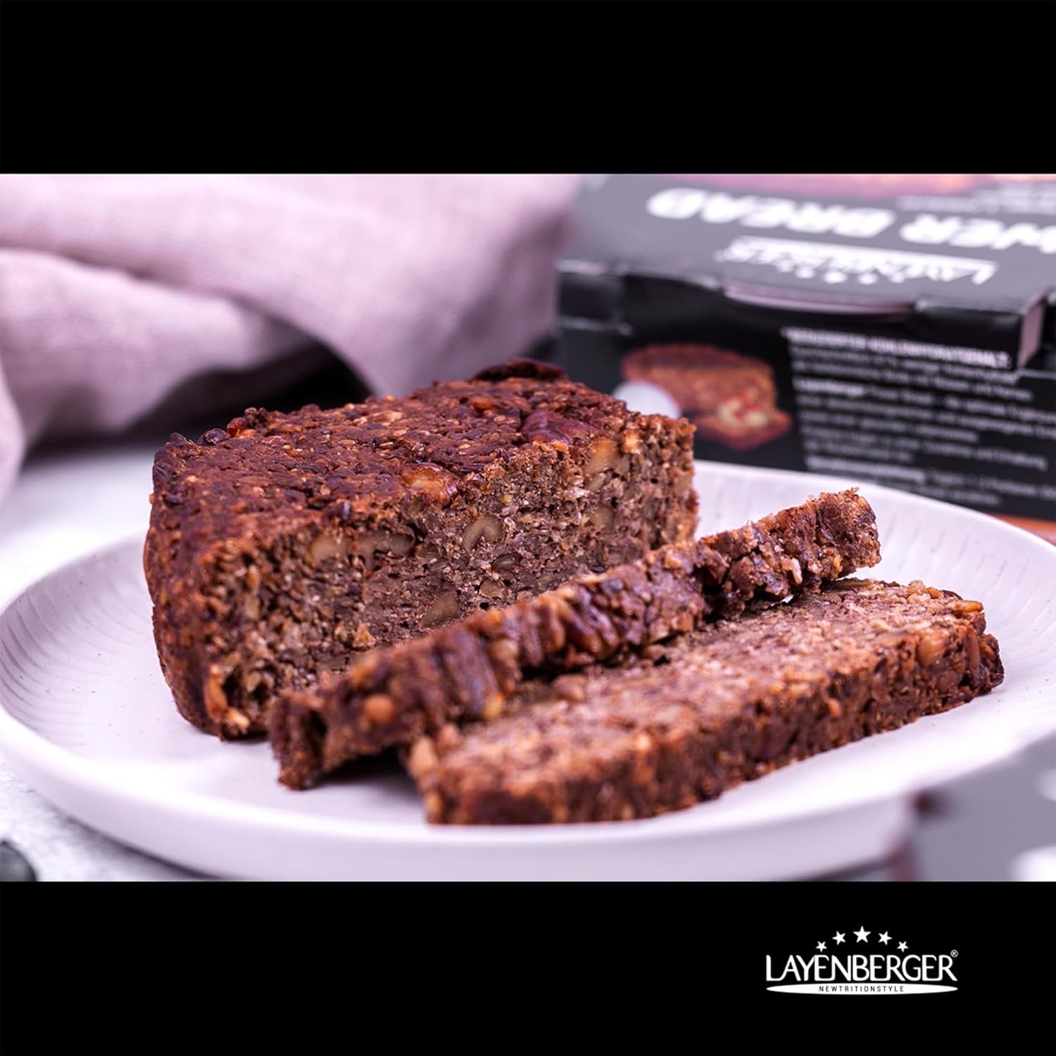 Layenberger Prower Bread Walnut, Eiweiß- Und Ballaststoffquelle, Ohne Konservierungsmittel, Ohne Hefe, Ohne Mehl, Mit 14G Protein Pro 100G, (1 X 500G) Mischung zum Backen und Kochen Naty Shop