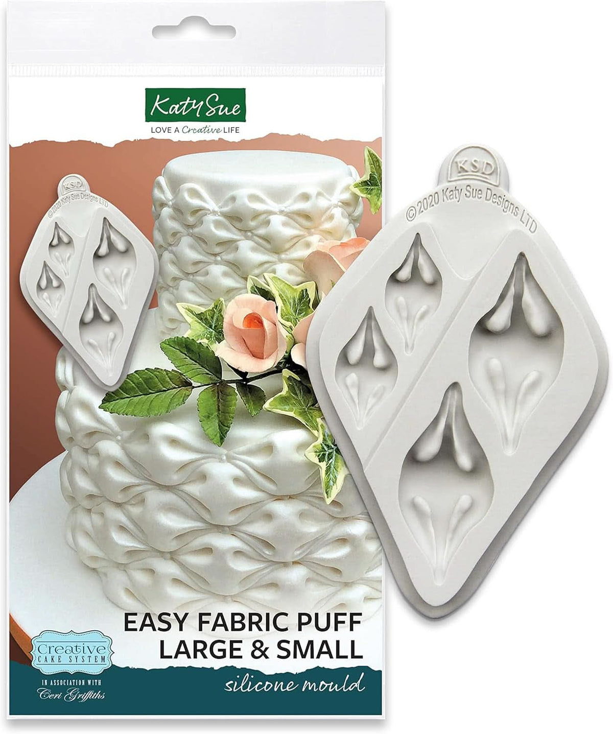 Katy Sue, Silikontextur zum Formen, Puff-/Wolken-Dekor, 2 Größen für die Küche von Katy Sue