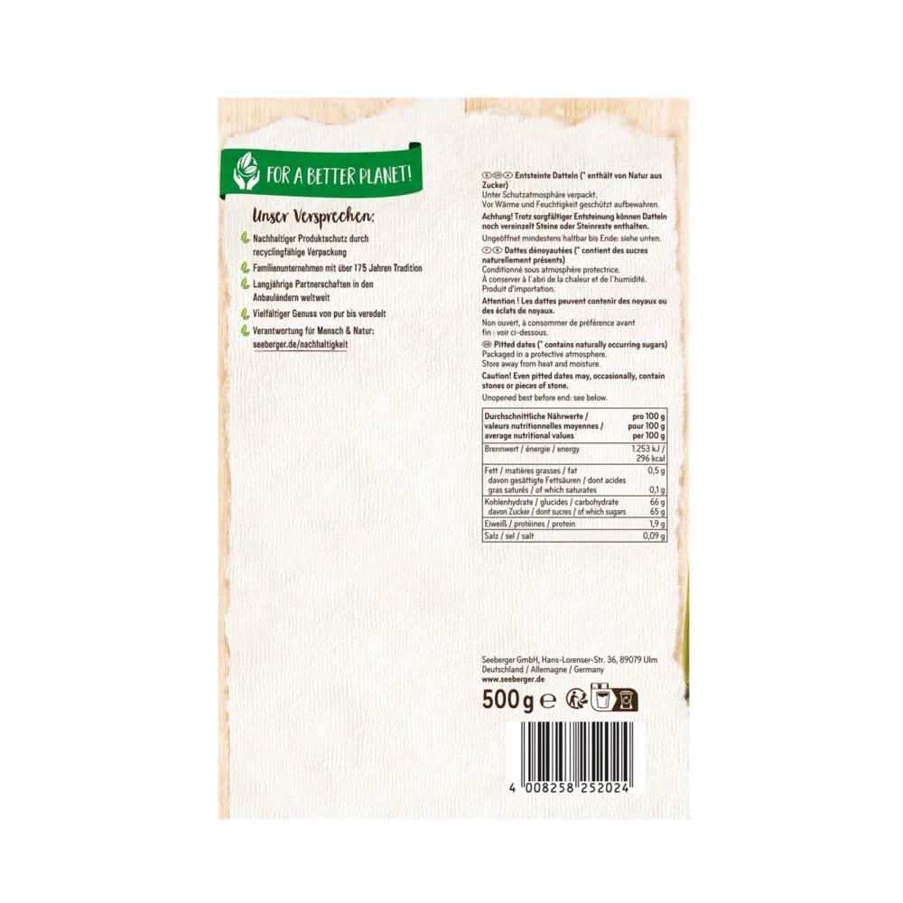 Seeberger, Curmale dulci ca mierea cu pulpă cremoasă Produse deshidratate Naty Shop