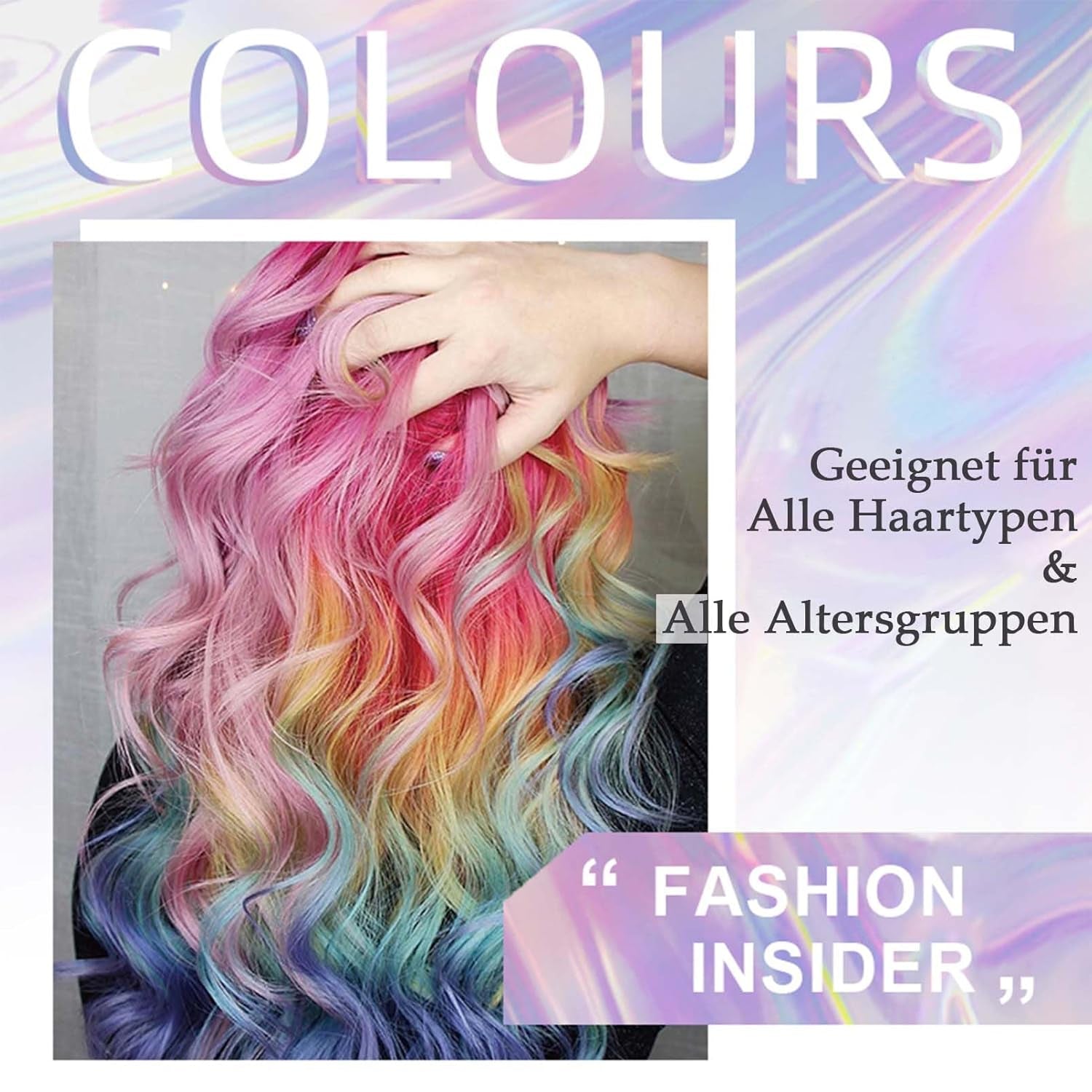 Vopsea de păr instant, 6 culori Mascara de păr temporară pentru fete și femei, cretă de păr lavabilă, vopsea de păr Rainbow Hair Mascara pentru carnaval, Halloween, Cosplay, petrecere, zi de naștere (A) Vopsea pentru par Naty Shop