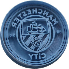 Echipa de fotbal Manchester City, albastră, 8 x 7 x 1,5 cm