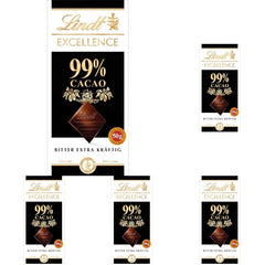 Lindt EXCELLENCE 99 % dunkle Schokoladentafel – Intensiver Kakaogeschmack 50 g Vegan Premium