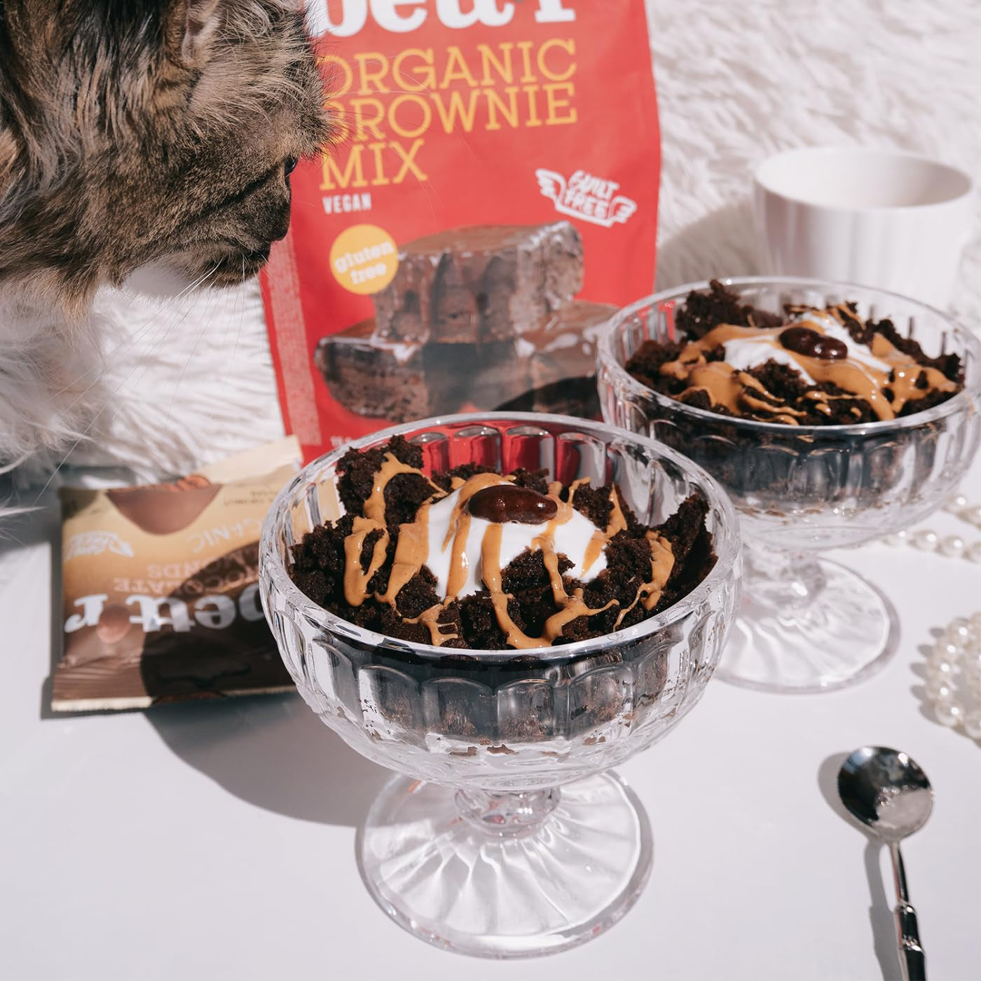 Bettr Organic Brownie Mix - Bio, Vegan Und Glutenfreie Brownies Mit Reichhaltigem Kakaogeschmack - 400 G - 15 Portionen Naty Shop