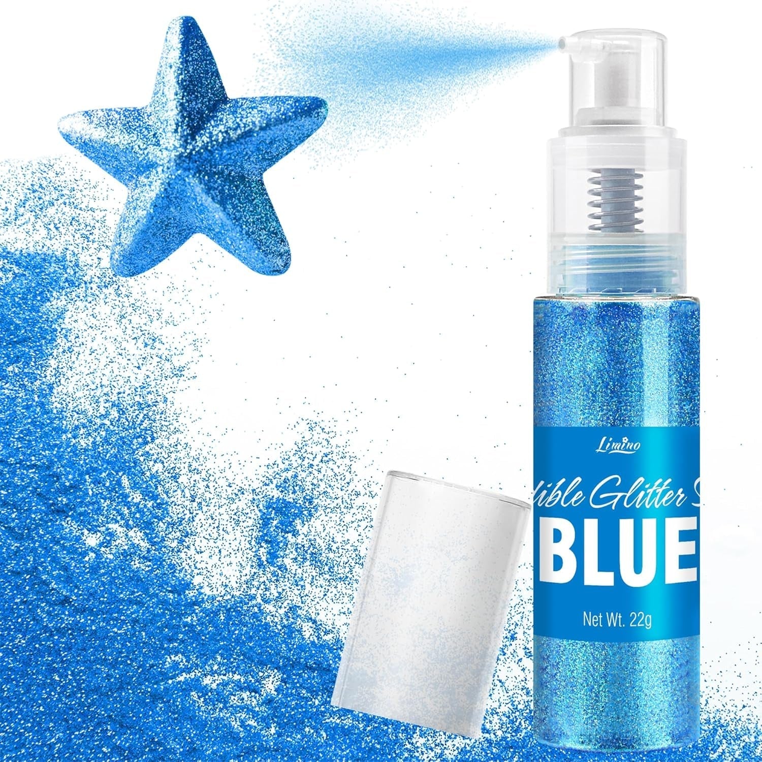 Essbarer Glitzer, Spray, verschiedene Farben, 22 Gramm Naty Shop Blue