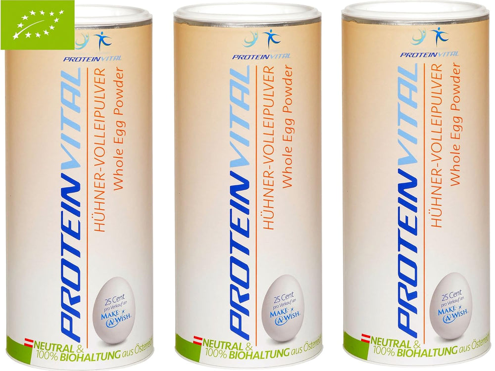 Proteinvital Vollei-Eig-Pulver EIEREI Regional Österreichische Freiland Eier 800g + Anrühr Set, Kraftpapier Doypack mit Zipper