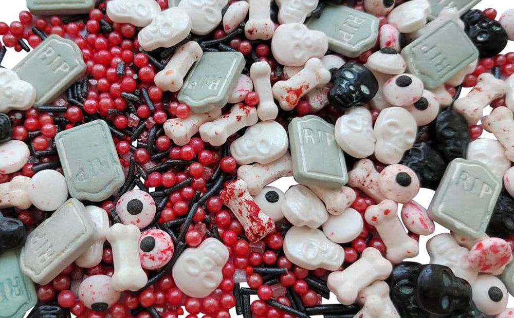 Essbare Dekorationen, Süßigkeiten und Streusel für Halloween, 100 Gramm Streusel Naty Shop