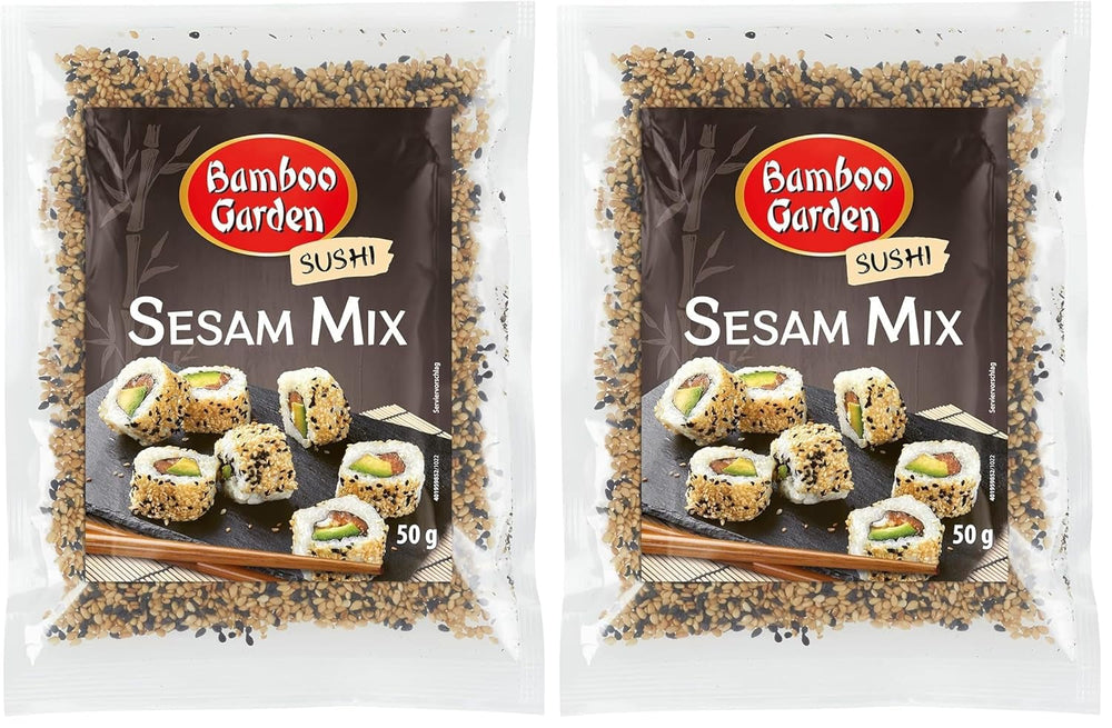 Bamboo Garden - Sushi Sesam Mix , Ideal für die Zubereitung von Sushi aller Art , Hervorragend auch als Topping zahlreicher Gerichte, im Müsli oder Porridge , 1 x 50 g