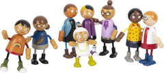 small foot Biegepuppen-Familie mit Baby, 8 Flexible Holz-Puppen unterschiedlichen Alters, Geschlechts & Hautfarbe, 12426, Beige