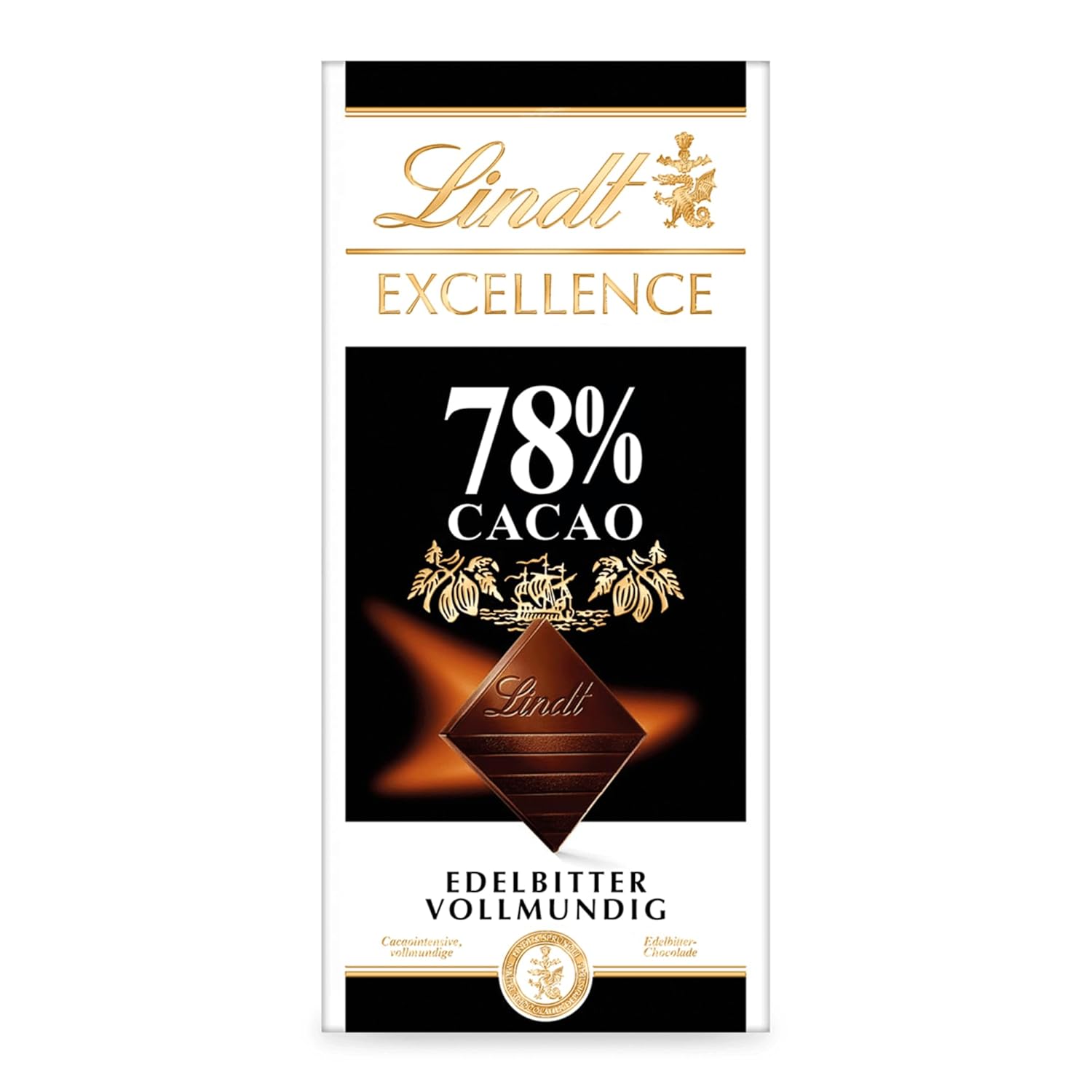 Lindt Excellence 78 Prozent Kakaoriegel – veganer Riegel mit Kakaointensität und Persistenz, 100 g, ideales Geschenk