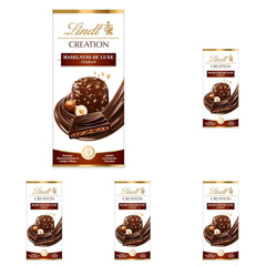 Lindt Creation Hazelnut De Luxe Bar – Dunkle Schokolade mit knusprigen Haselnüssen in cremiger Füllung