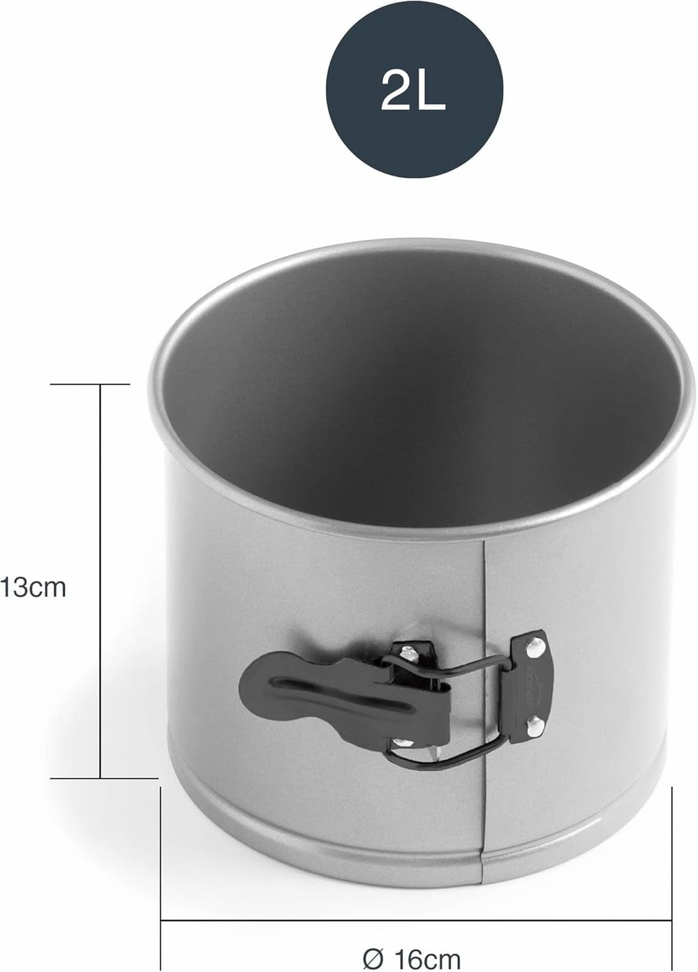 Panettone-Form, abnehmbar, Kohlenstoffstahl, antihaftbeschichtet, Durchmesser 16 cm, Volumen 2 Liter. Backformen und Tabletts Naty Shop