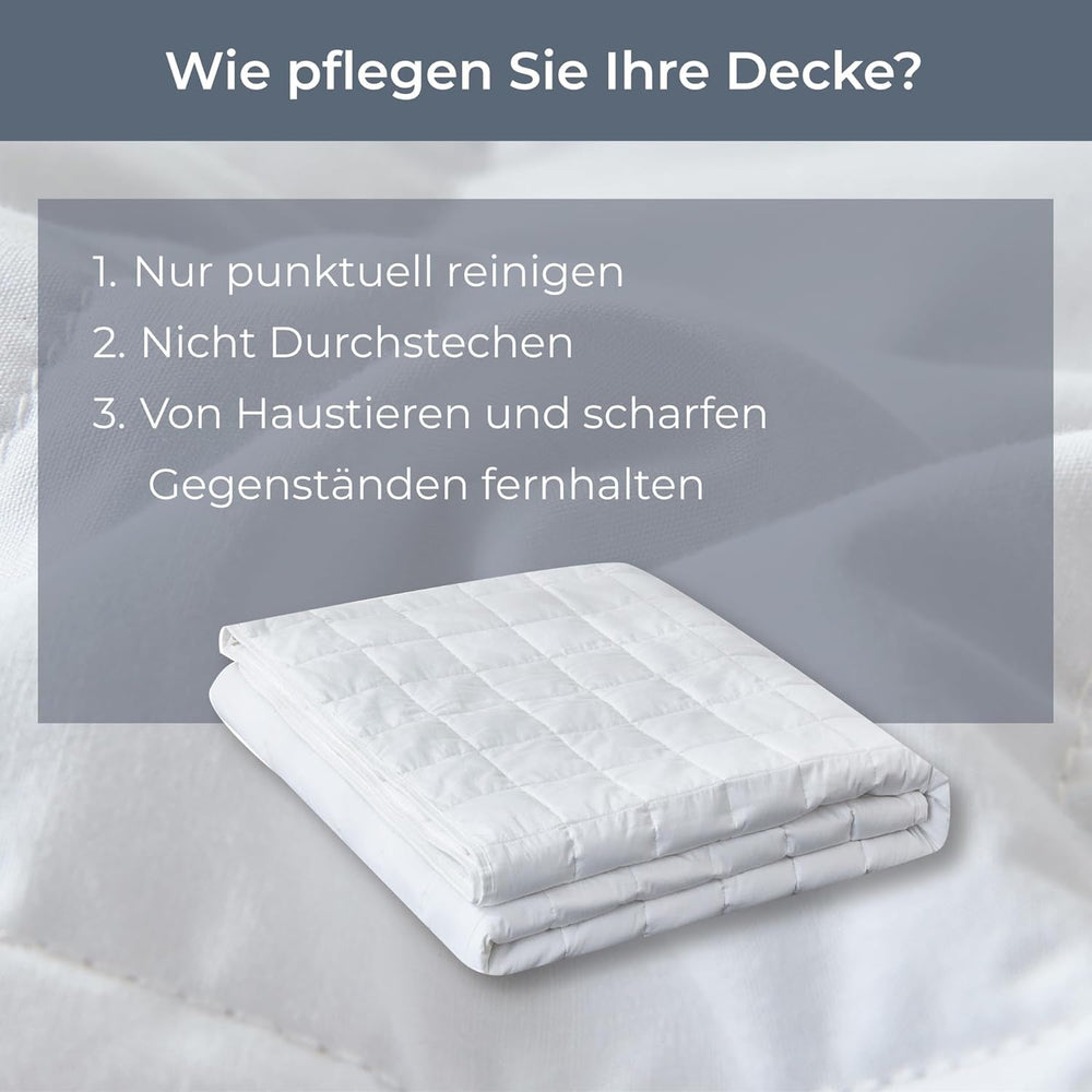 Gewichtsdecke „Grade of Comfort“, 135 x 200 cm, 7 kg, Anti-Stress-Therapiedecke aus 100 % Baumwolle, schwere Decke. Gewichtsdecke für Erwachsene. Kann den Schlaf verbessern und Stress reduzieren. Grad der Bequemlichkeit von Betten und Decken