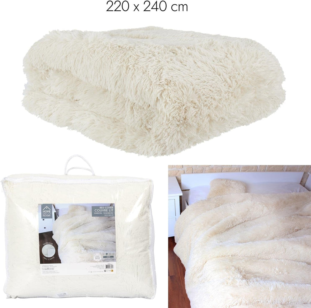 HOME DECO FACTORY Plapumă cu păr lung, 220Cm X 240Cm, bej Plapumi si pilote Naty Shop
