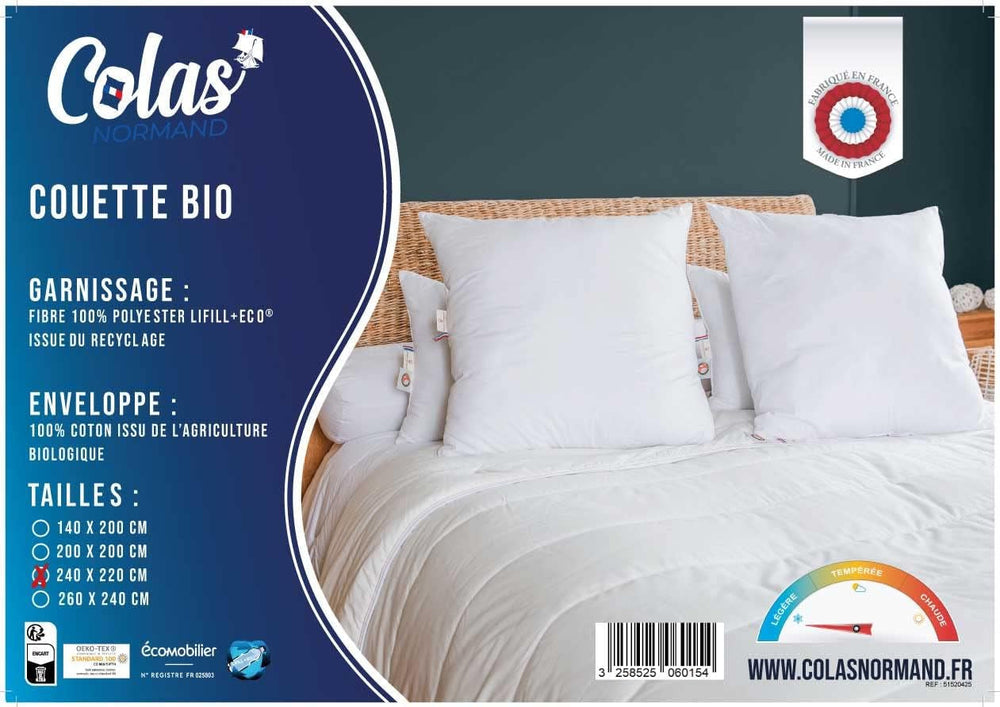 NORMAN COLAS | Leichte Steppdecke, 240 x 220 cm, Bio-Baumwolle, recycelte Füllung. Bettdecken und Steppdecken Naty Shop