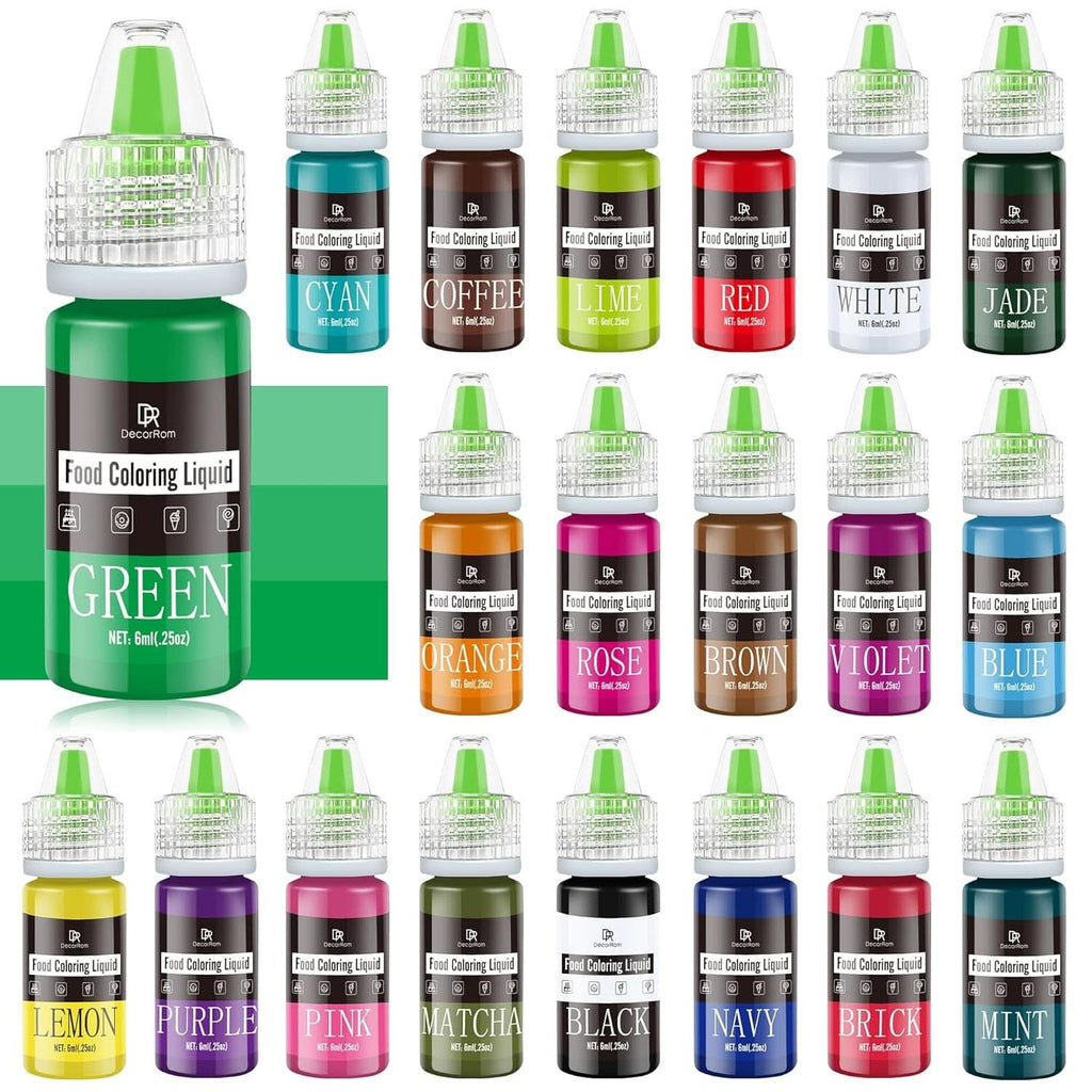 Colorant alimentar lichid, 10 ml Naty Shop 6 ml (set 20 bucati)