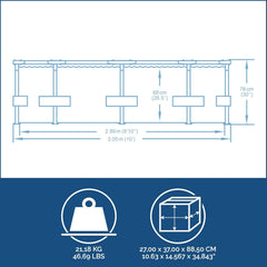 Set piscină Bestway Steel Pro Max™ Frame, rotundă, cu pompă de filtrare, 305 x 76 cm