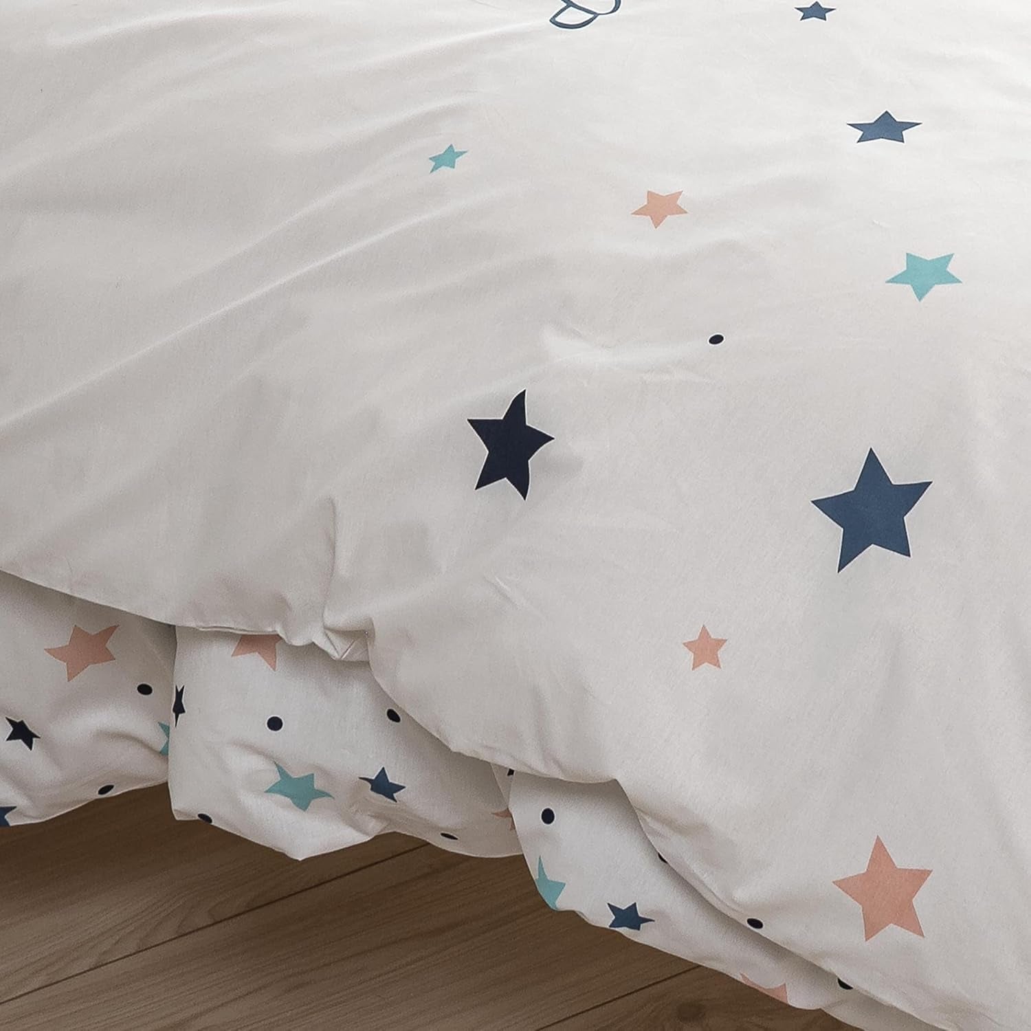 Set de lenjerie de pat pentru copii, reversibila, Stars Lenjerie de pat - copii Naty Shop