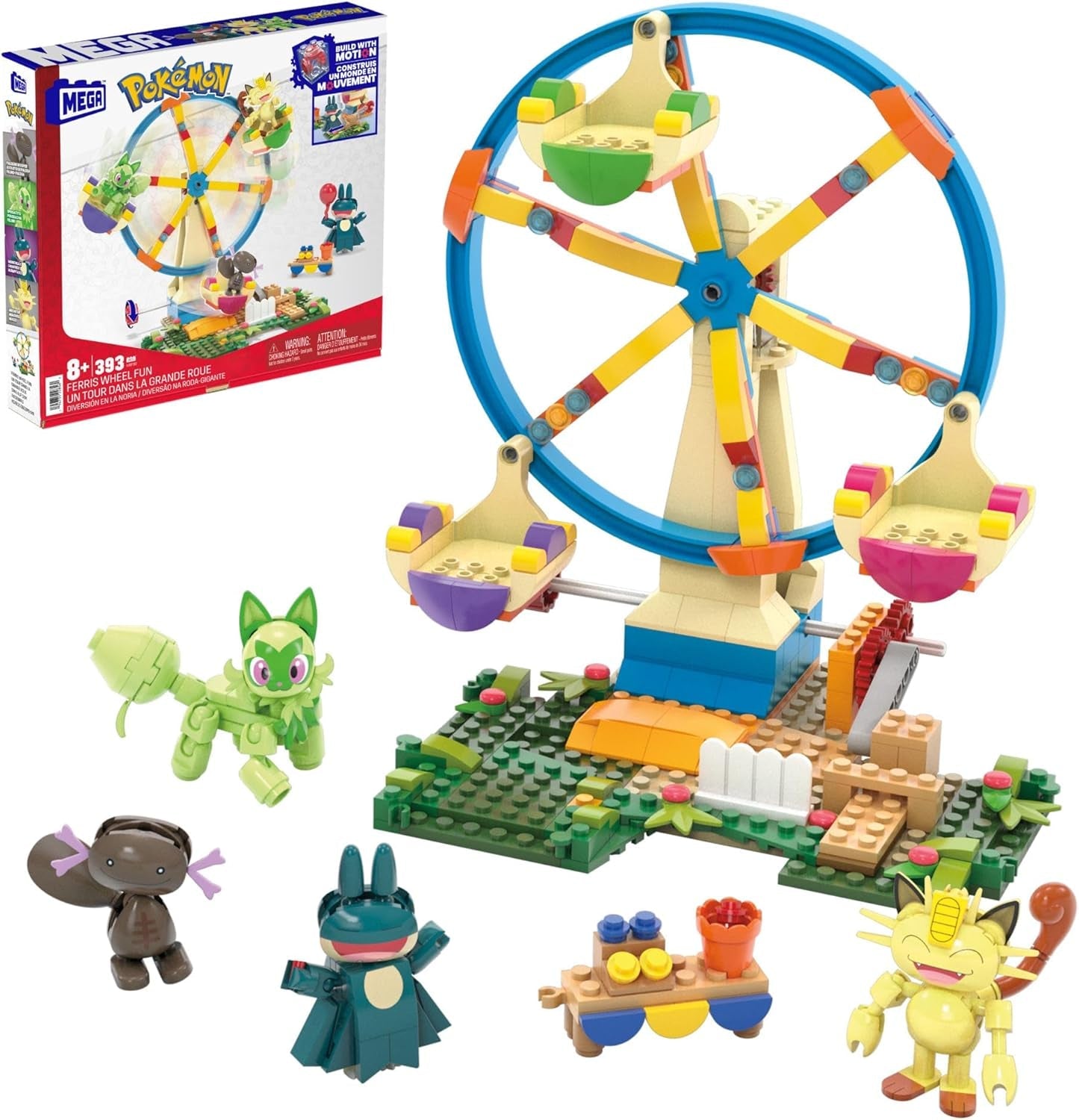 MEGA Pokémon Actionfigur-Bauspielzeug, Wasserabenteuer mit 319 Teilen und beweglichem Schiggy, Enton und Finneon, für Kinder, HXF79